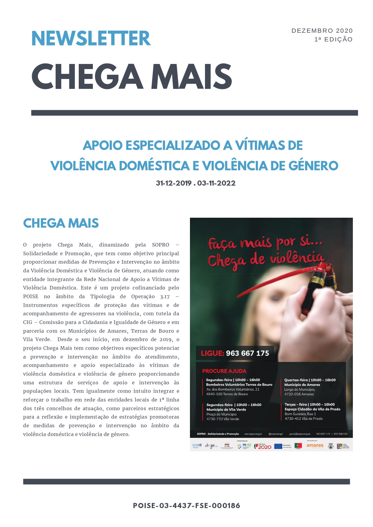 CAPA Newsletter CHEGA MAIS 2020